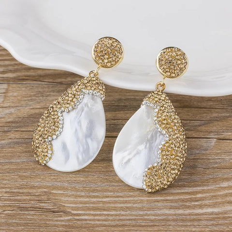 Earrings-Shell-Gold