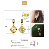 Earrings-Green-Stones-Flower